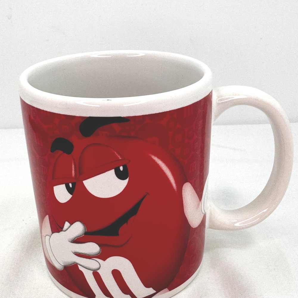 M&M'S Red and Yellow Character Coffee Mug 2011 Mars Inc Ceramic 12oz Mug